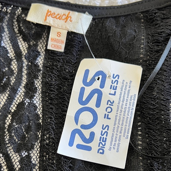 Peach NWT Women’s Black Lace Tie-Front Cardigan Size Small - Picture 5 of 6